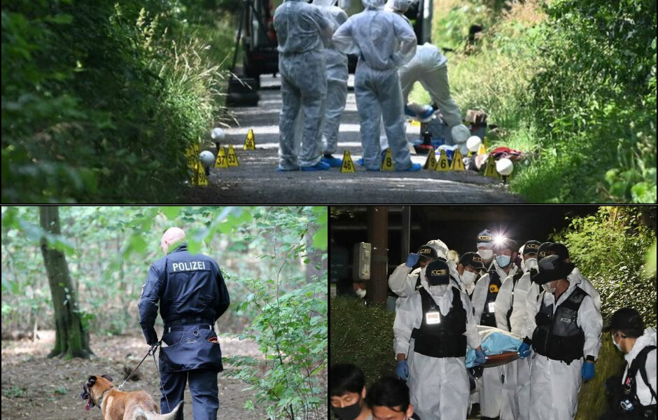 Drei Leichen wurden auf einem unbebauten Grundstuck 1,5 km vom Haus der vermissten Familie entfernt gefunden. Die Behörden ermitteln und vermuten, dass es sich um die vermisste Familie handelt.