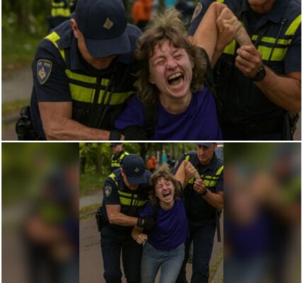 ZIEN: Klimaatactiviste wil politie aanvallen maar wordt direct hardhandig afgevoerd