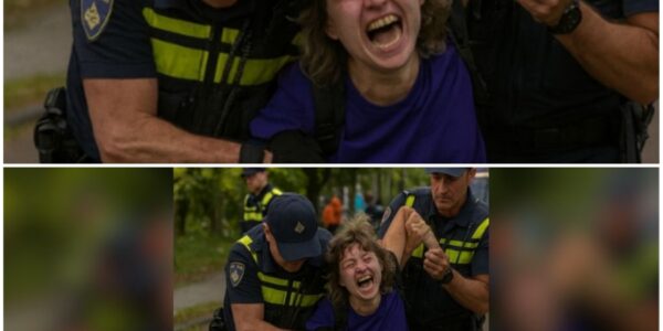 ZIEN: Klimaatactiviste wil politie aanvallen maar wordt direct hardhandig afgevoerd