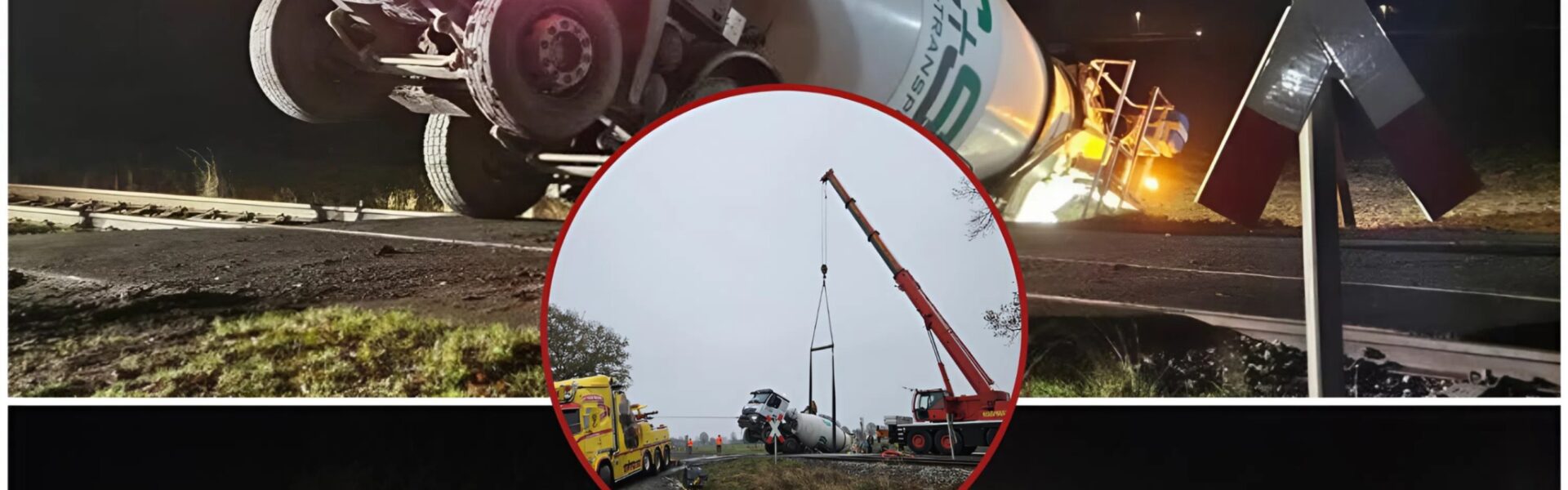 Chaos in Kutenholz: Betonmischer hängt über Bahnstrecke – Zugverkehr eingestellt