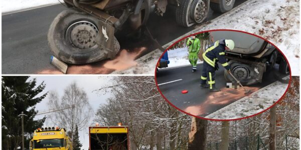 Stundenlange Vollsperrung im Erzgebirge – Lkw kracht bei Zschorlau gegen Baum und legt Verkehr lahm